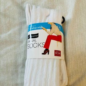 Scalloped Edge Turn Cuff Vintage / Retro Schoolgirl Socks